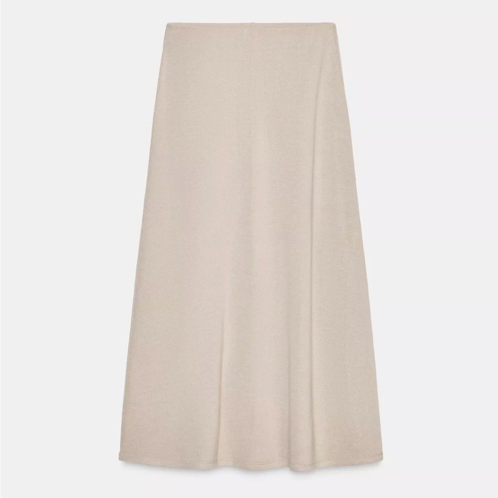 Zara high-waisted soft midi skirt